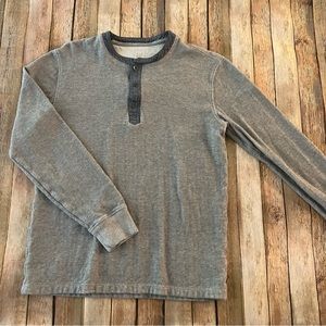 Gap mens waffle knit long sleeve henley tee shirt | size small